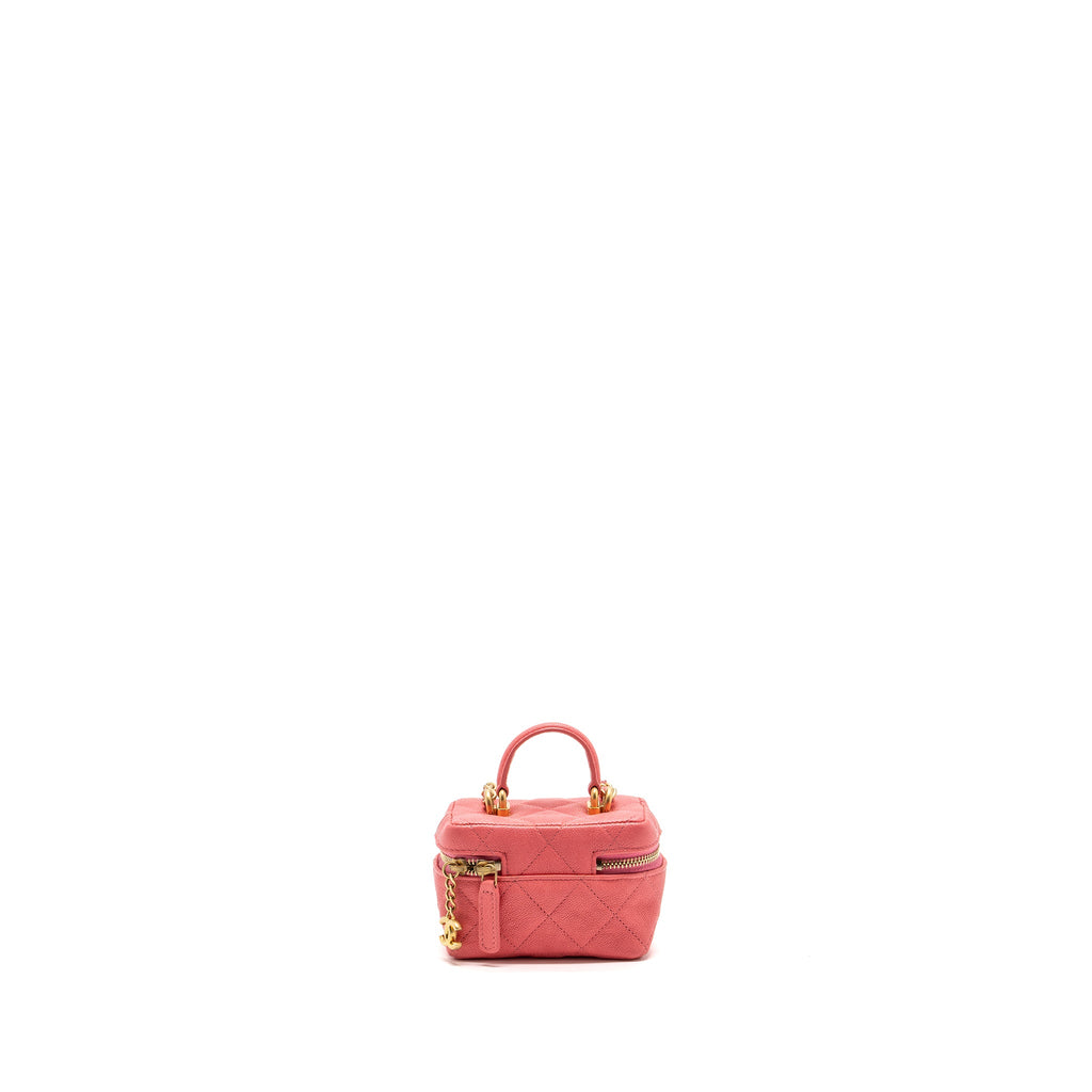 CHANEL TOP HANDLE MINI VANITY BAG CAVIAR PINK GHW