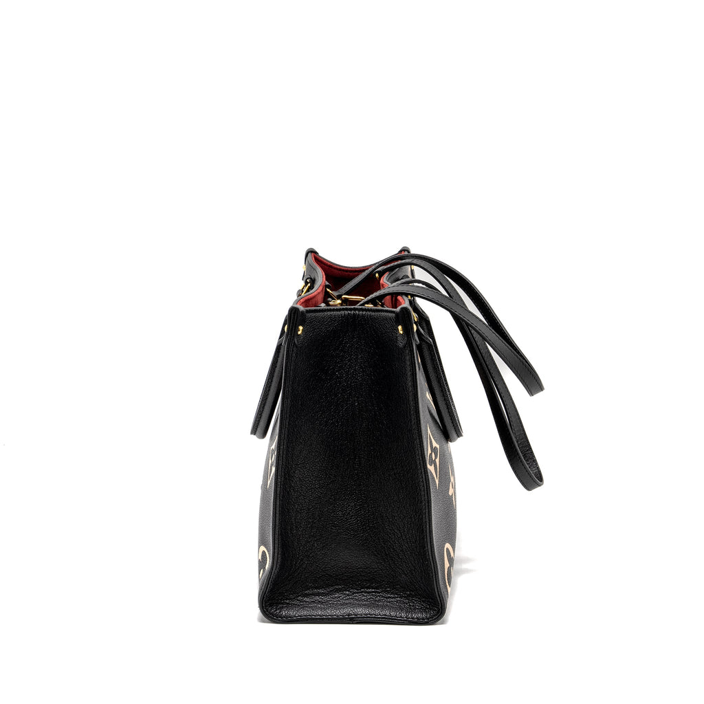 LOUIS VUITTON ONTHEGO MM BICOLOUR MONOGRAM EMPREINTE BLACK / BEIGE GHW