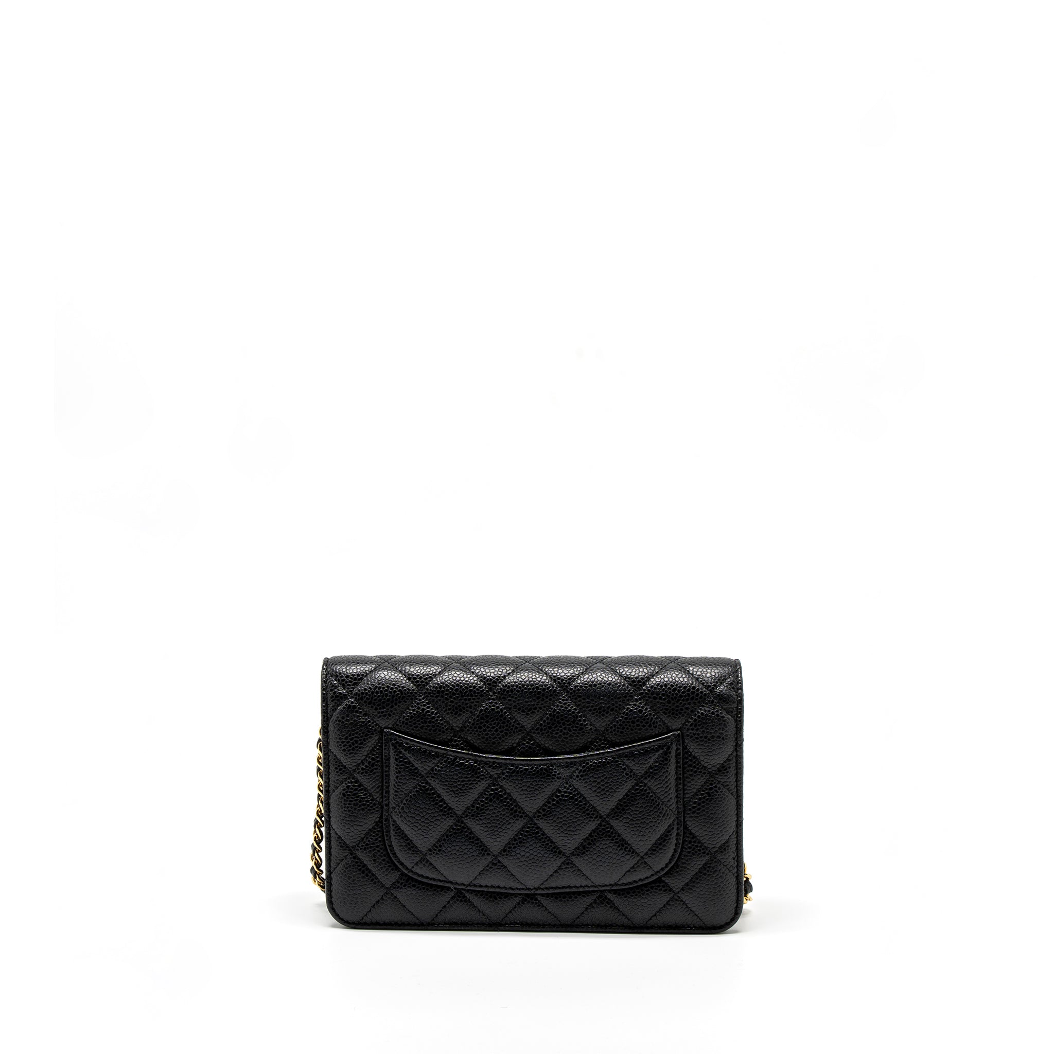 CHANEL CLASSIC WALLET ON CHAIN CAVIAR BLACK GHW