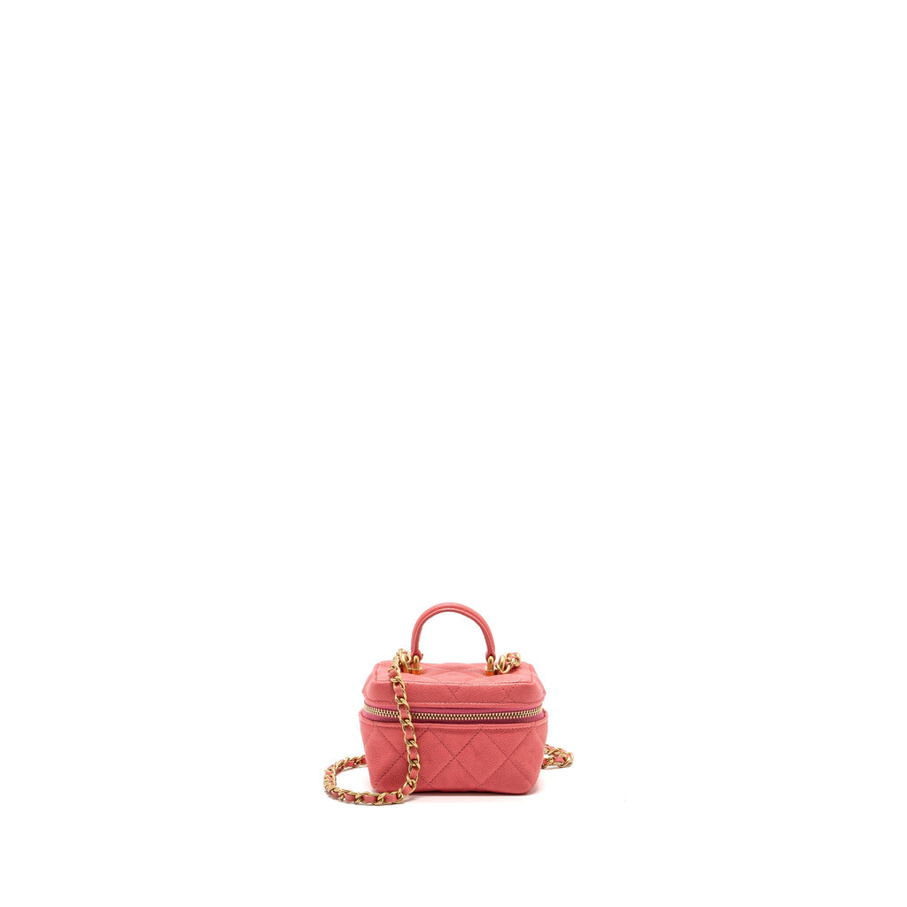 CHANEL TOP HANDLE MINI VANITY BAG CAVIAR PINK GHW