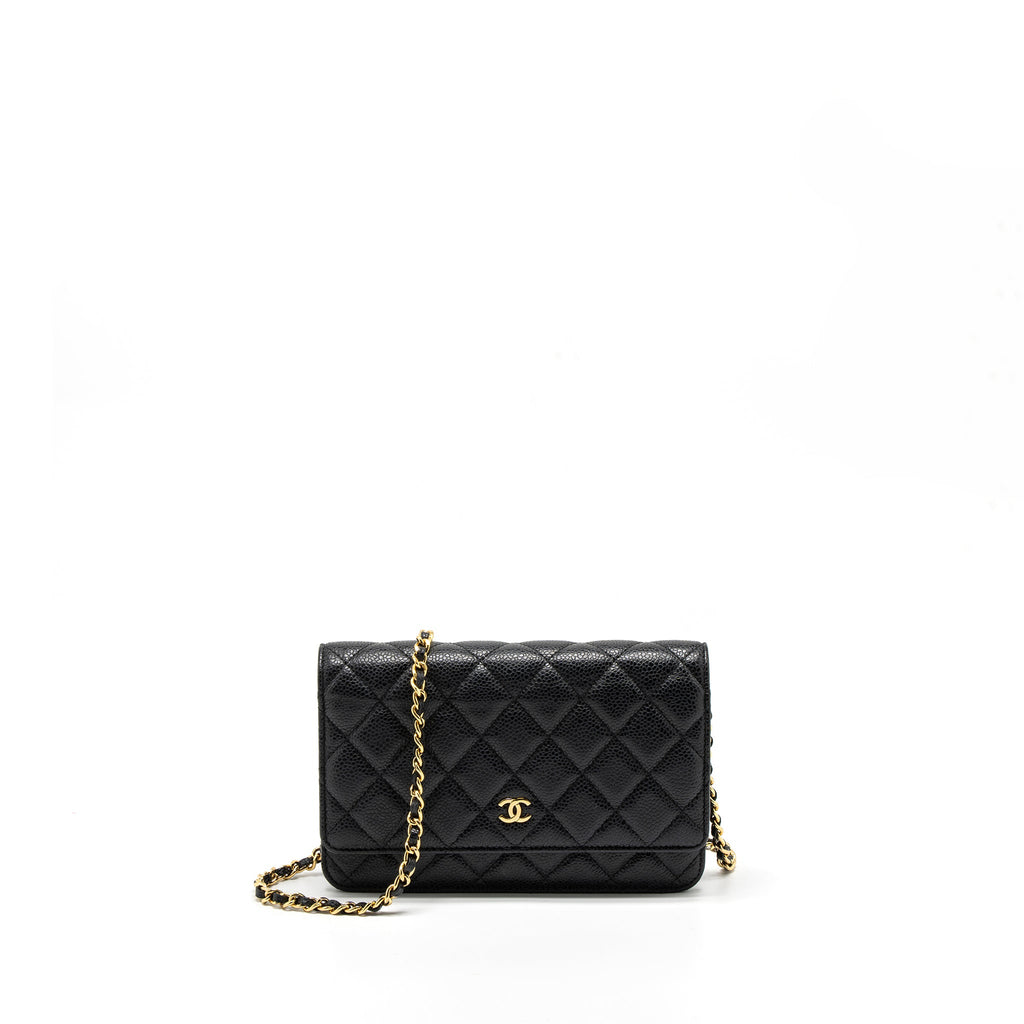 CHANEL CLASSIC WALLET ON CHAIN CAVIAR BLACK GHW