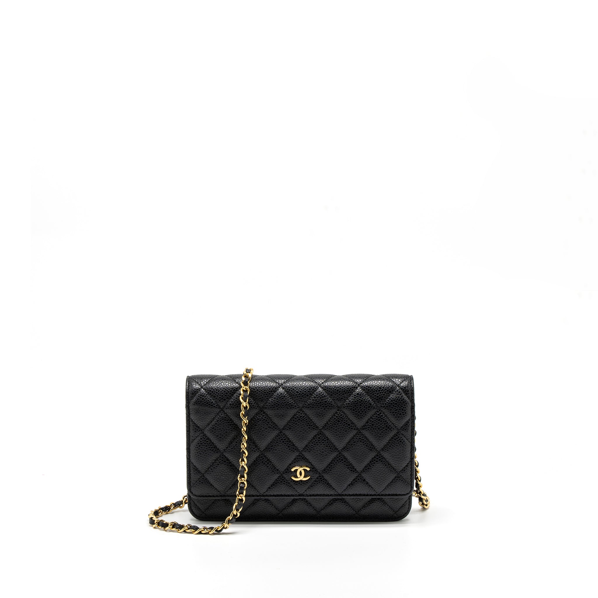 CHANEL CLASSIC WALLET ON CHAIN CAVIAR BLACK GHW