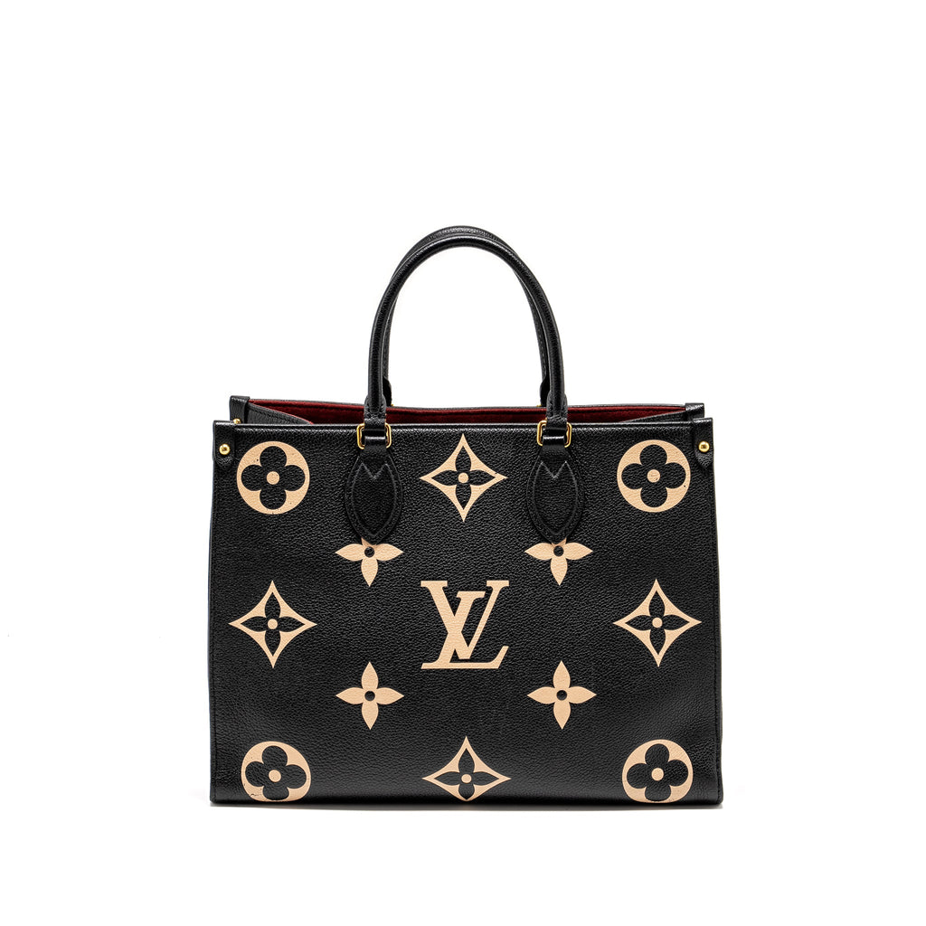 LOUIS VUITTON ONTHEGO MM BICOLOUR MONOGRAM EMPREINTE BLACK / BEIGE GHW