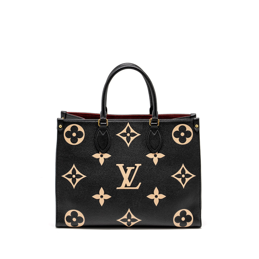 LOUIS VUITTON ONTHEGO MM BICOLOUR MONOGRAM EMPREINTE BLACK / BEIGE GHW