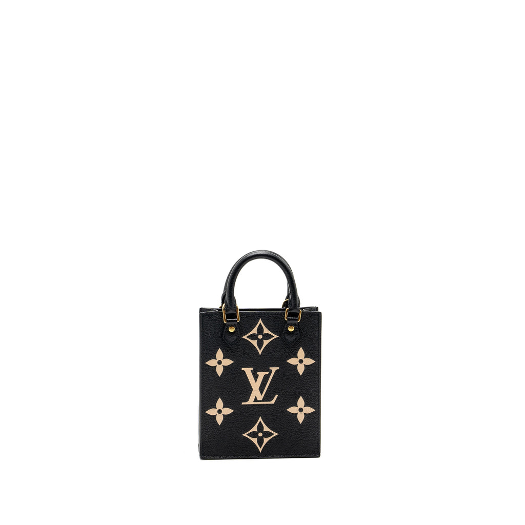 LOUIS VUITTON PETIT SAC PLAT MONOGRAM EMPREINTE CALFSKIN BLACK GHW (NEW VERSION)