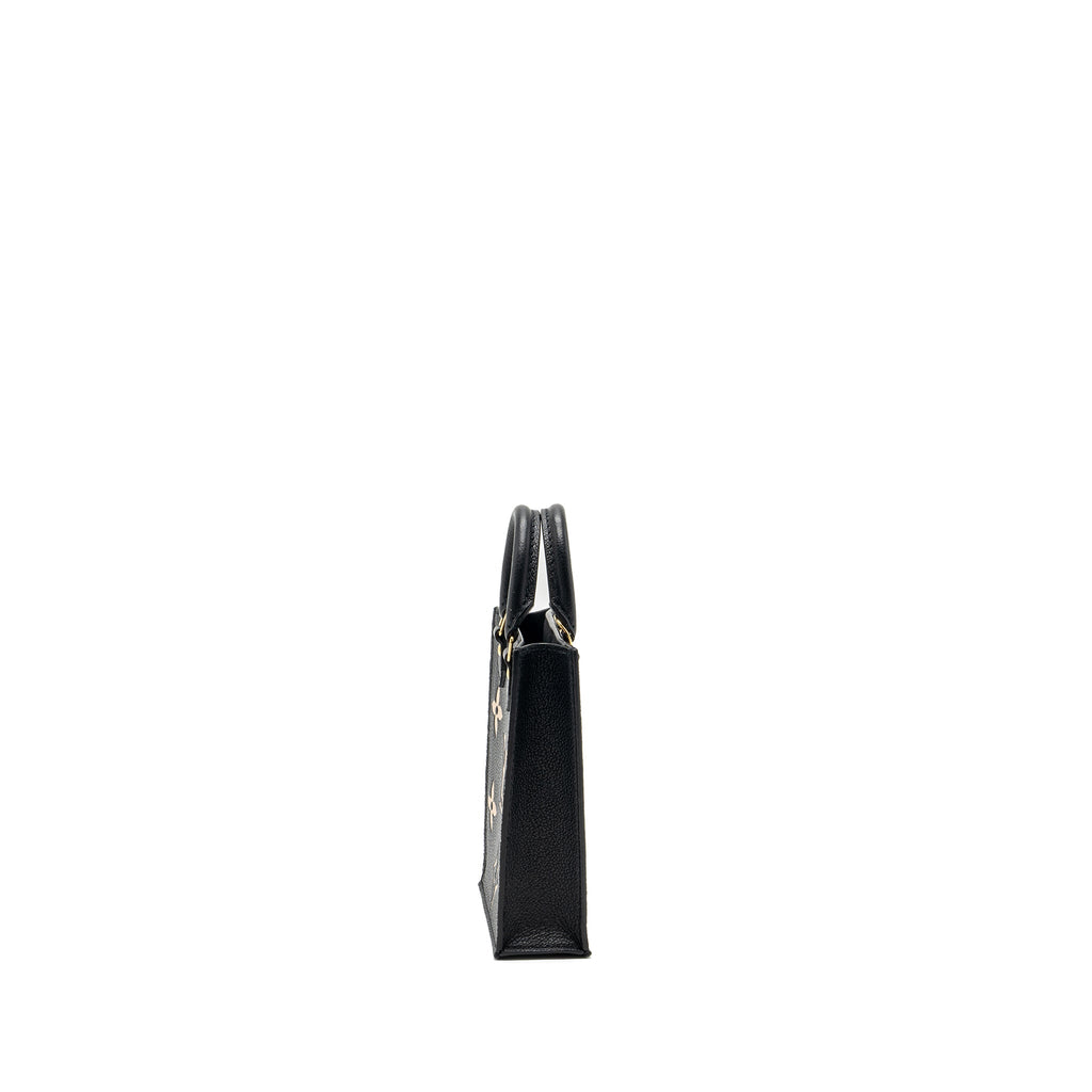 LOUIS VUITTON PETIT SAC PLAT MONOGRAM EMPREINTE CALFSKIN BLACK GHW (NEW VERSION)