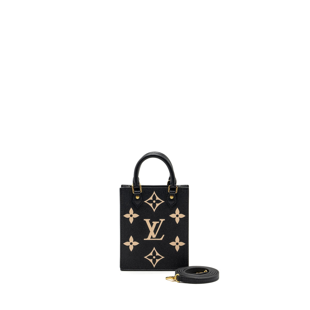 LOUIS VUITTON PETIT SAC PLAT MONOGRAM EMPREINTE CALFSKIN BLACK GHW (NEW VERSION)