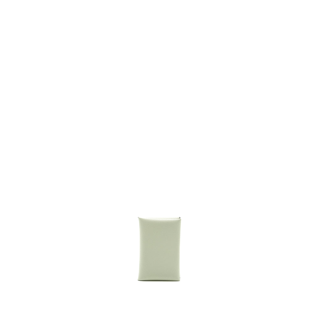 HERMES CALVI CARD HOLDER EPSOM VERT FIZZ SHW