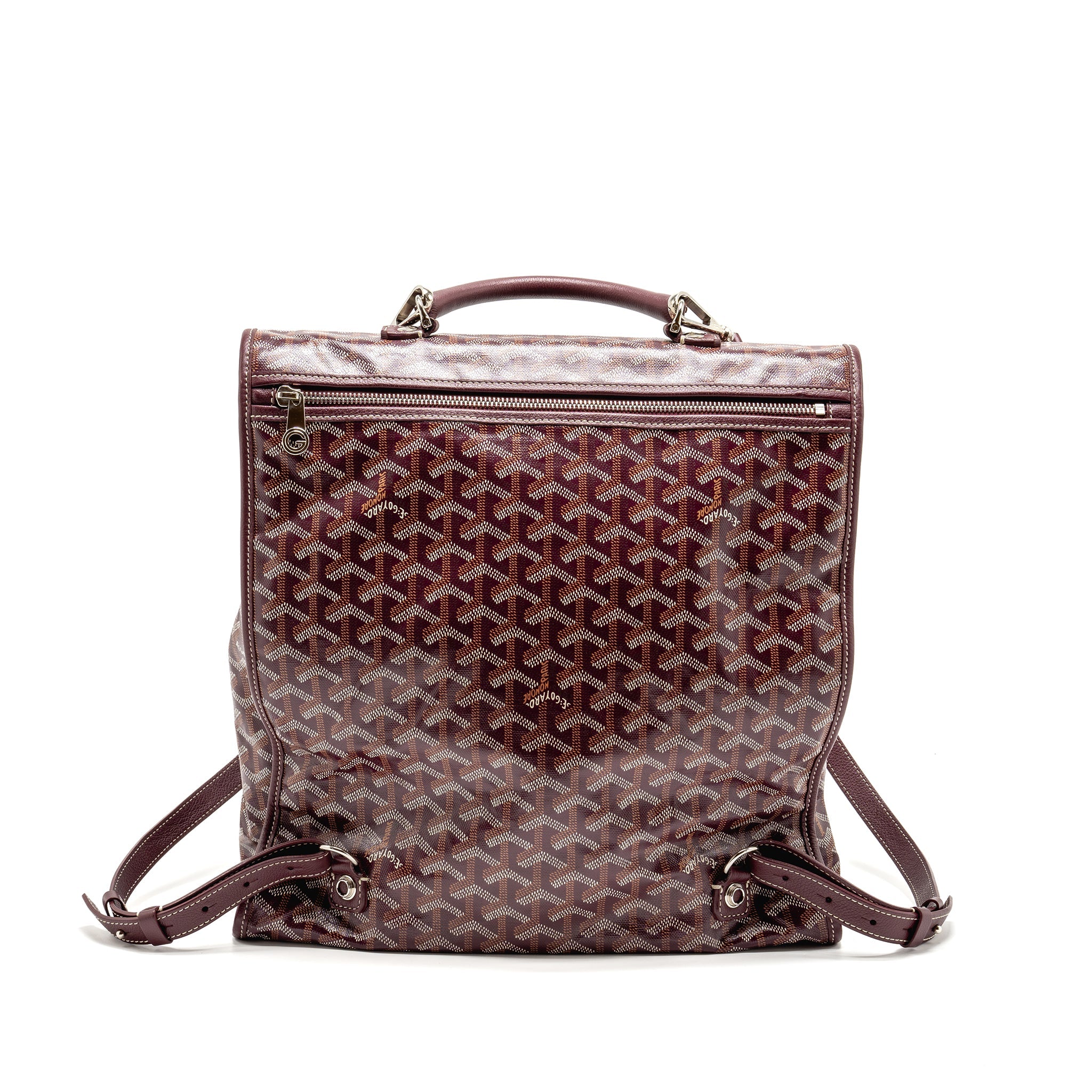 GOYARD SAINT LEGER BACKPACK GOYARDINE CANVAS BURGUNDY SHW