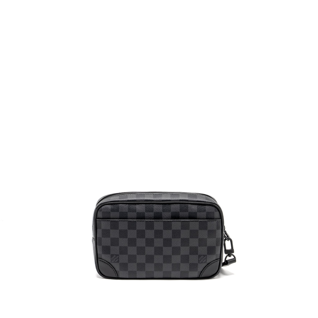LOUIS VUITTON POCHETTE KASAI CLUTCH BAG DAMIER GRAPHITE CANVAS SO BLACK