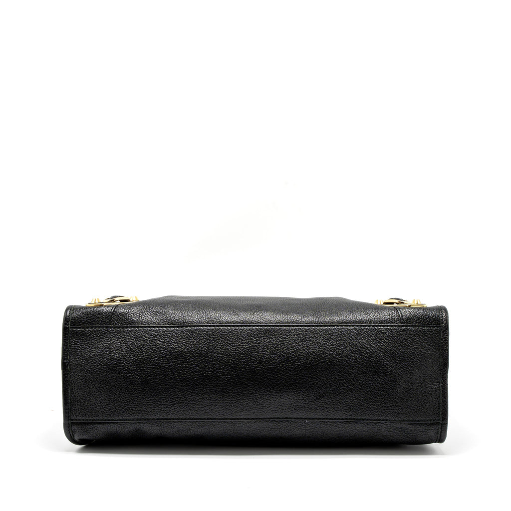 BALENCIAGA CLASSIC CITY BAG LEATHER BLACK GHW