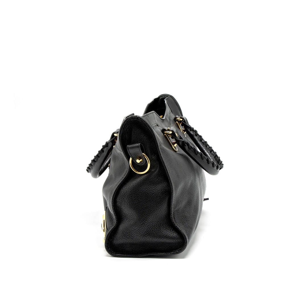 BALENCIAGA CLASSIC CITY BAG LEATHER BLACK GHW