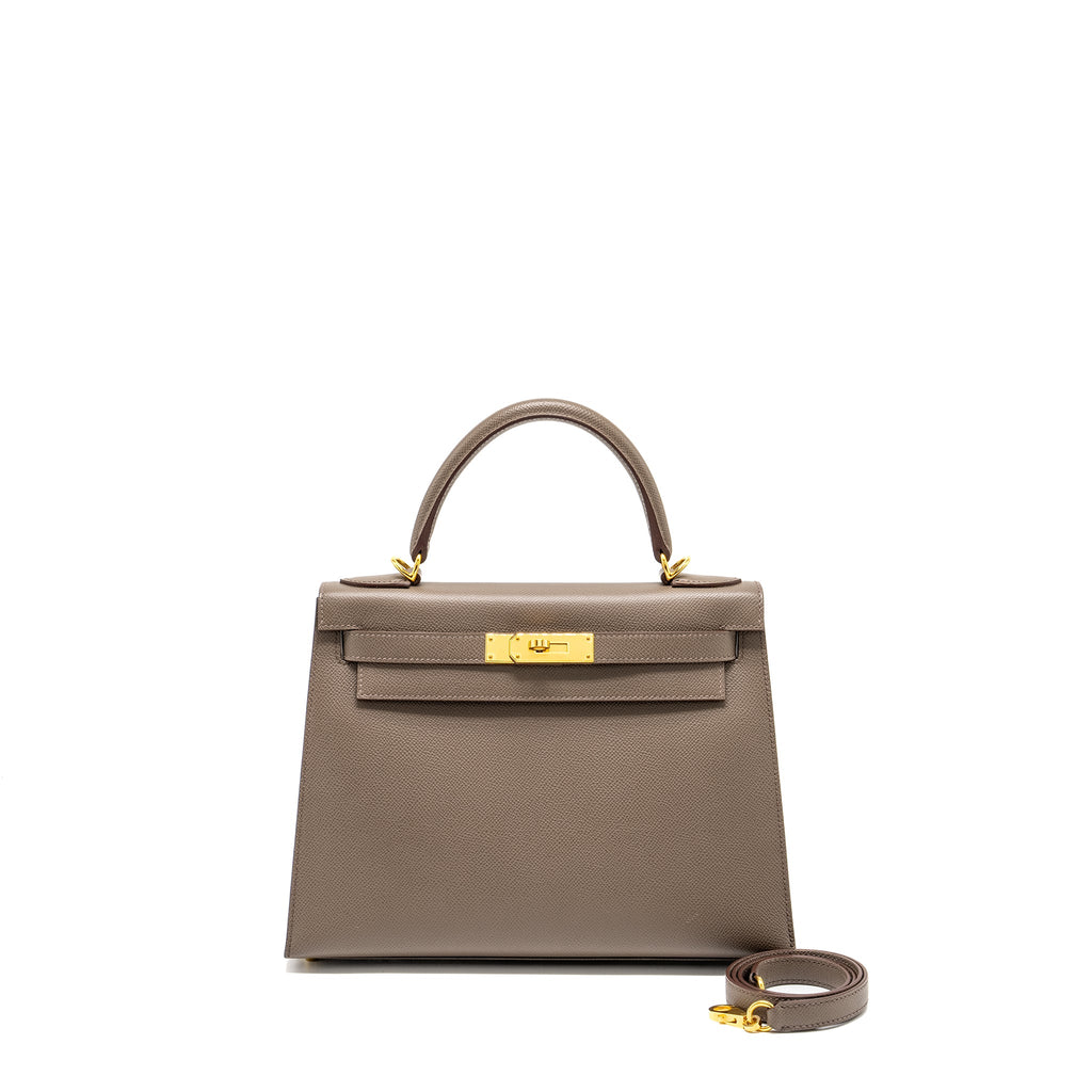 HERMES KELLY 28 EPSOM GRIS ETAIN GHW