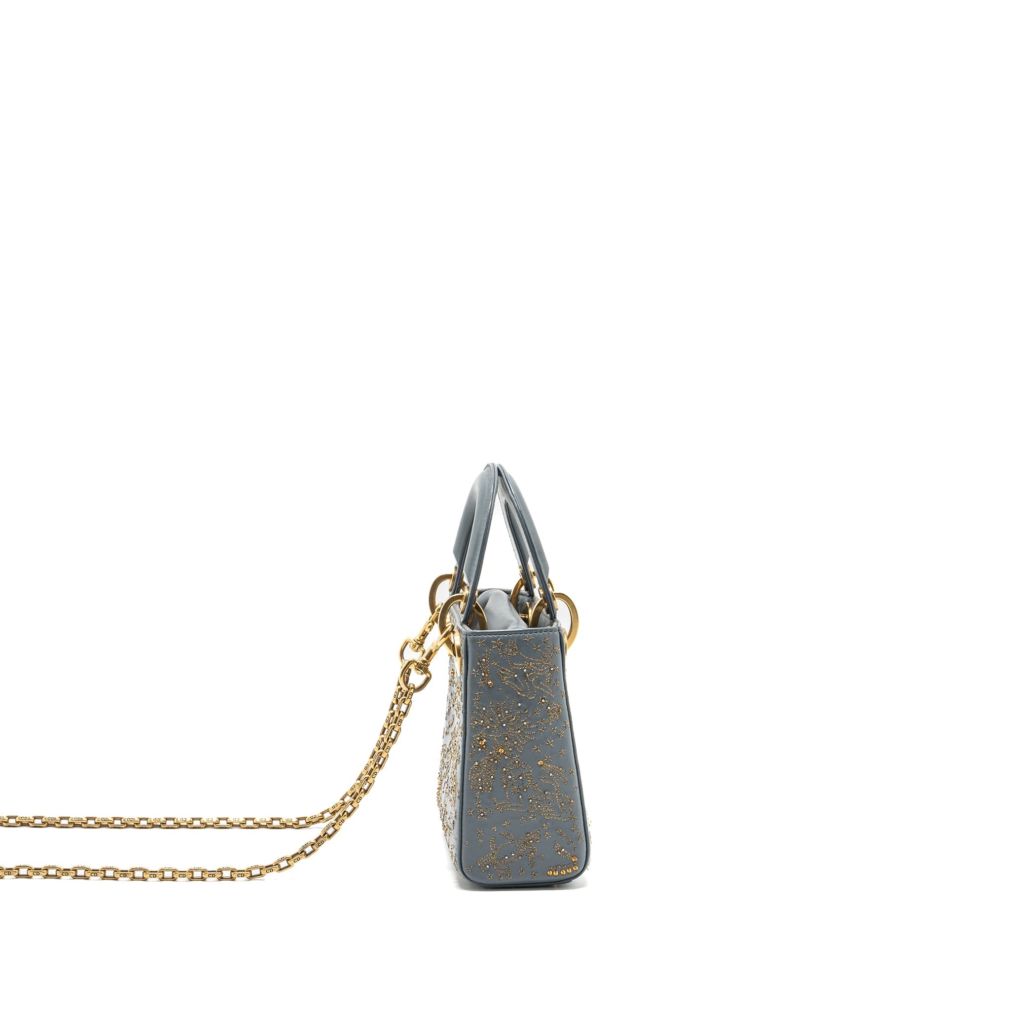 DIOR MINI LADY DIOR LIMITED EDITION LAMBSKIN GREY GHW