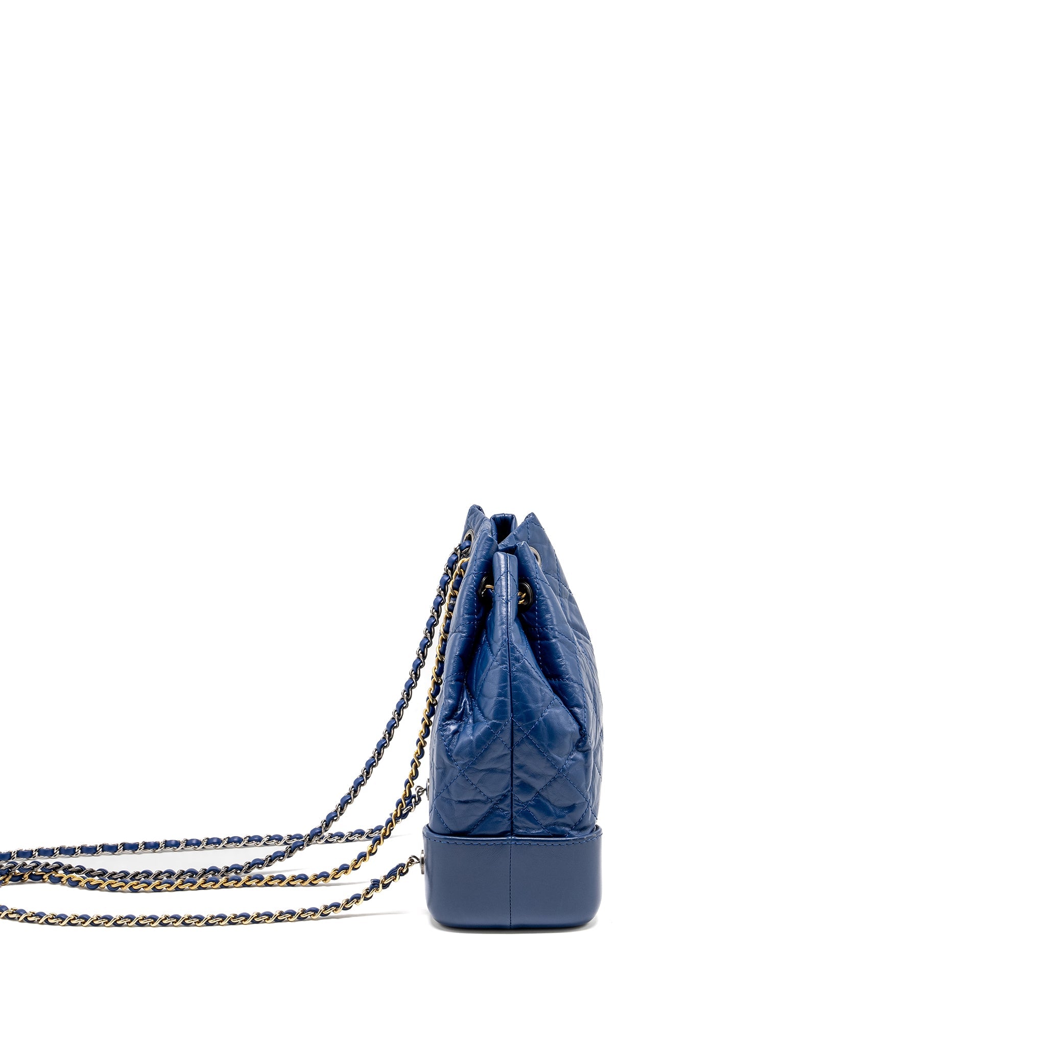 CHANEL GABRIELLE BACKPACK AGED CALFSKIN BLUE MULTICOLOUR HARDWARE