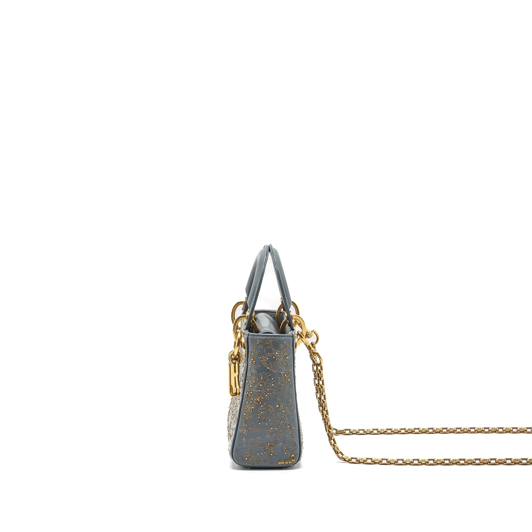 DIOR MINI LADY DIOR LIMITED EDITION LAMBSKIN GREY GHW