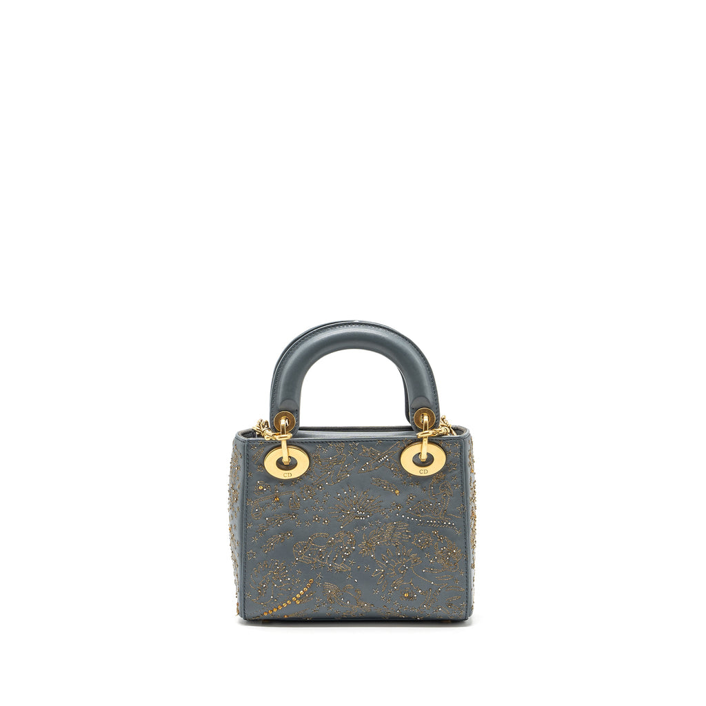 DIOR MINI LADY DIOR LIMITED EDITION LAMBSKIN GREY GHW