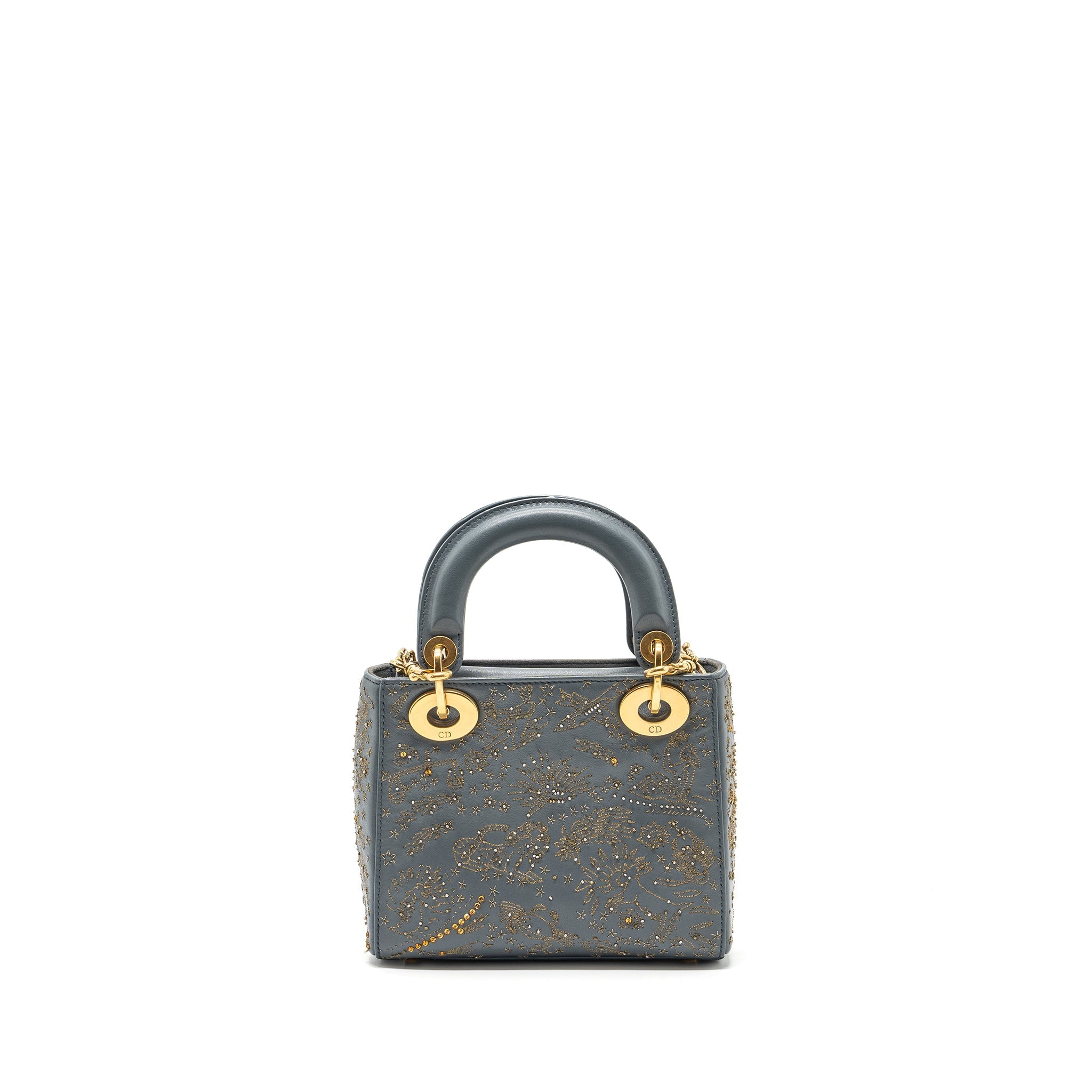DIOR MINI LADY DIOR LIMITED EDITION LAMBSKIN GREY GHW