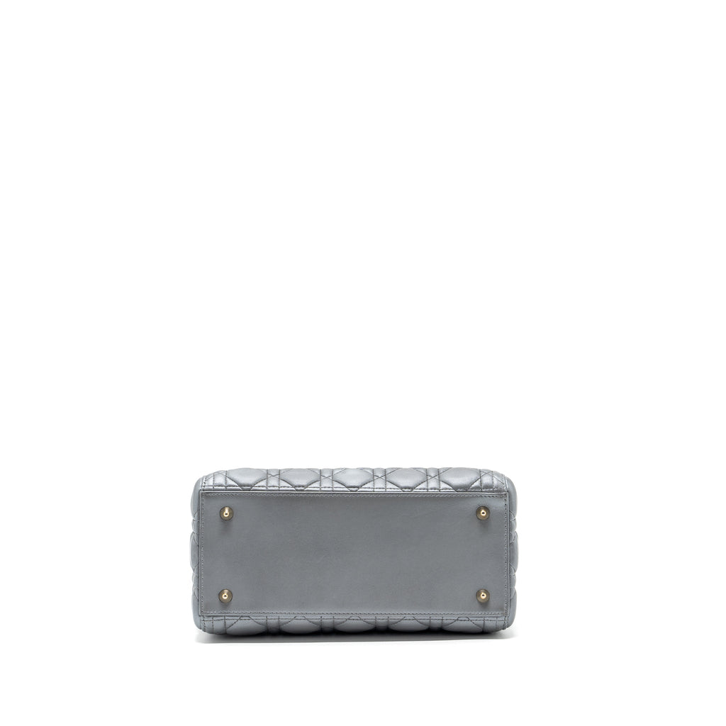DIOR MEDIUM LADY DIOR LAMBSKIN SILVER LGHW
