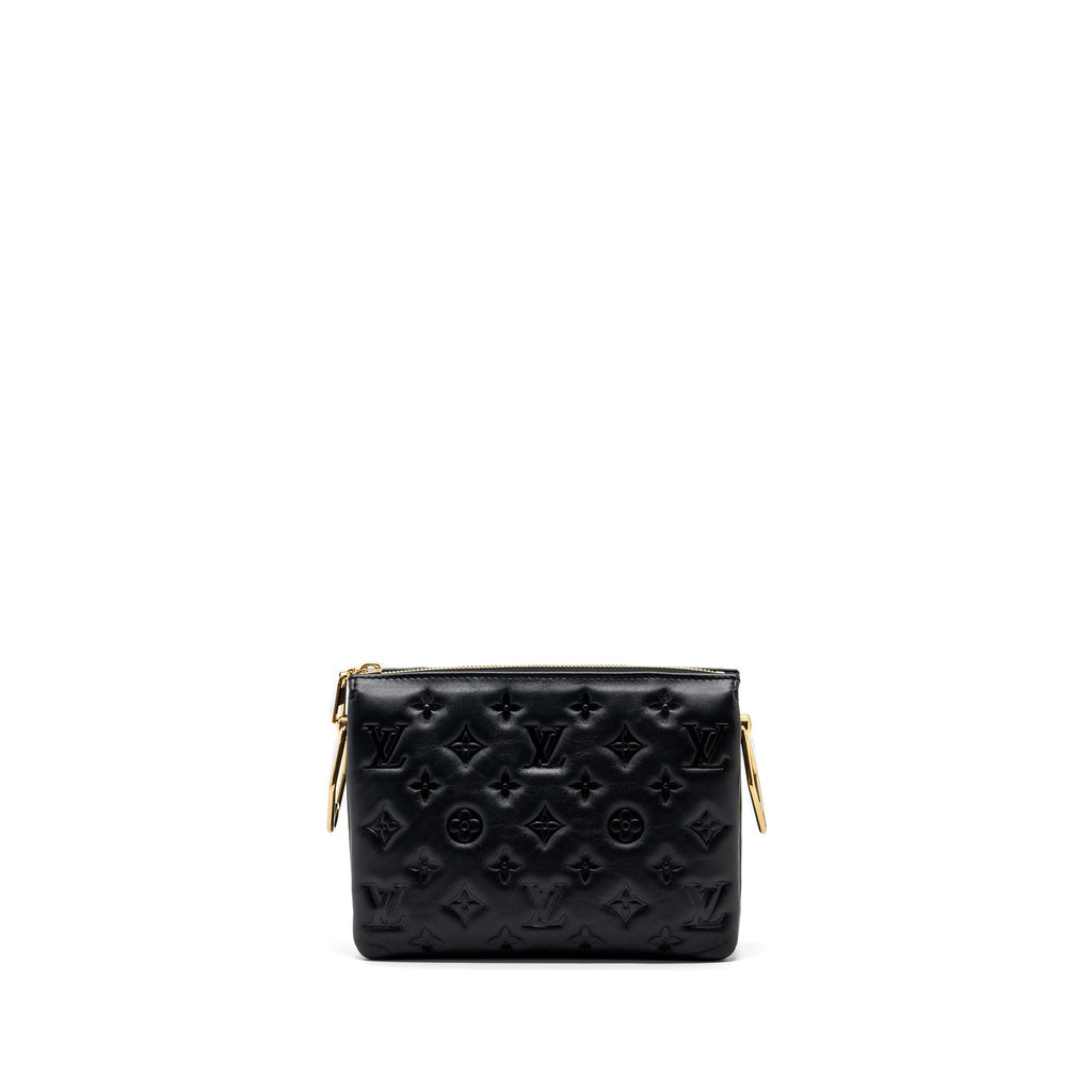 LOUIS VUITTON COUSSIN BB MONOGRAM EMPREINTE LAMBSKIN BLACK GHW