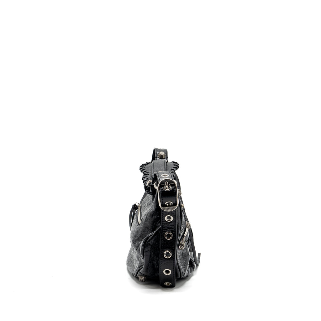 BALENCIAGA LE CARGOLE SMALL SHOULDER BAG LAMBSKIN BLACK SHW