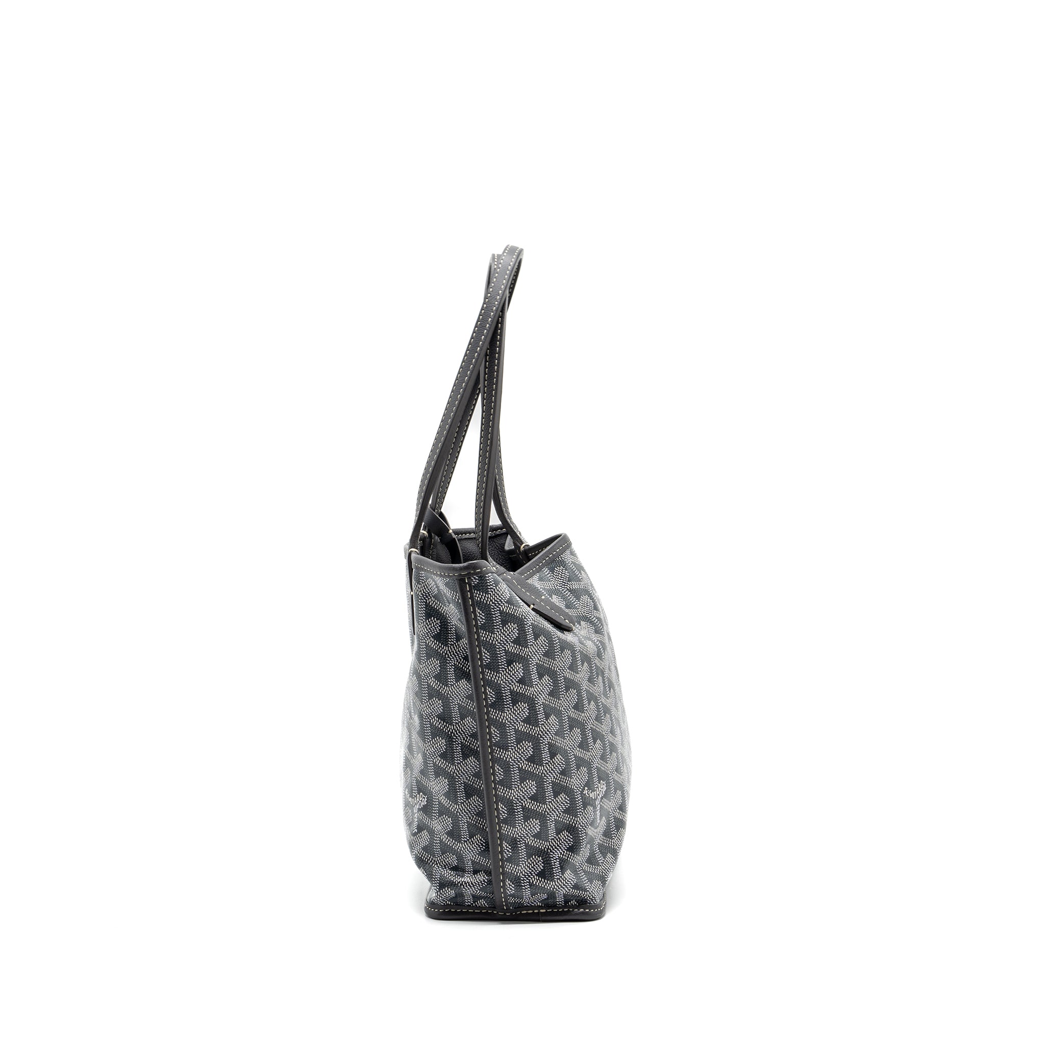 GOYARD MINI ANJOU TOTE BAG GOYARDINE CANVAS GREY SHW