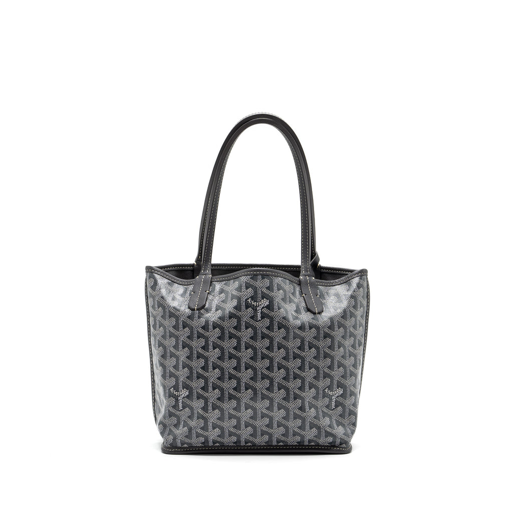 GOYARD MINI ANJOU TOTE BAG GOYARDINE CANVAS GREY SHW