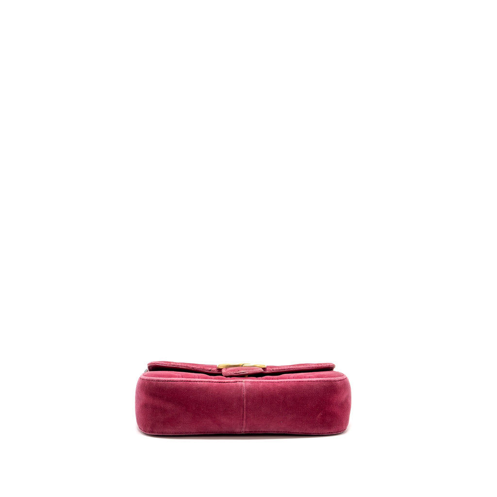 GUCCI SMALL GG MARMONT SHOULDER BAG VELVET PINK GHW