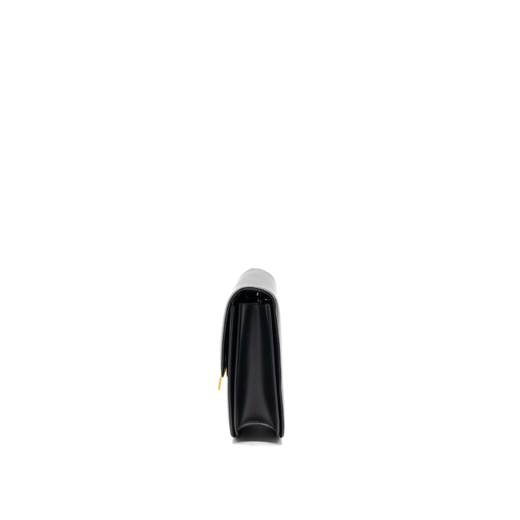 CELINE MEDIUM CLASSIC BOX CALFSKIN BLACK BRUSHED GHW