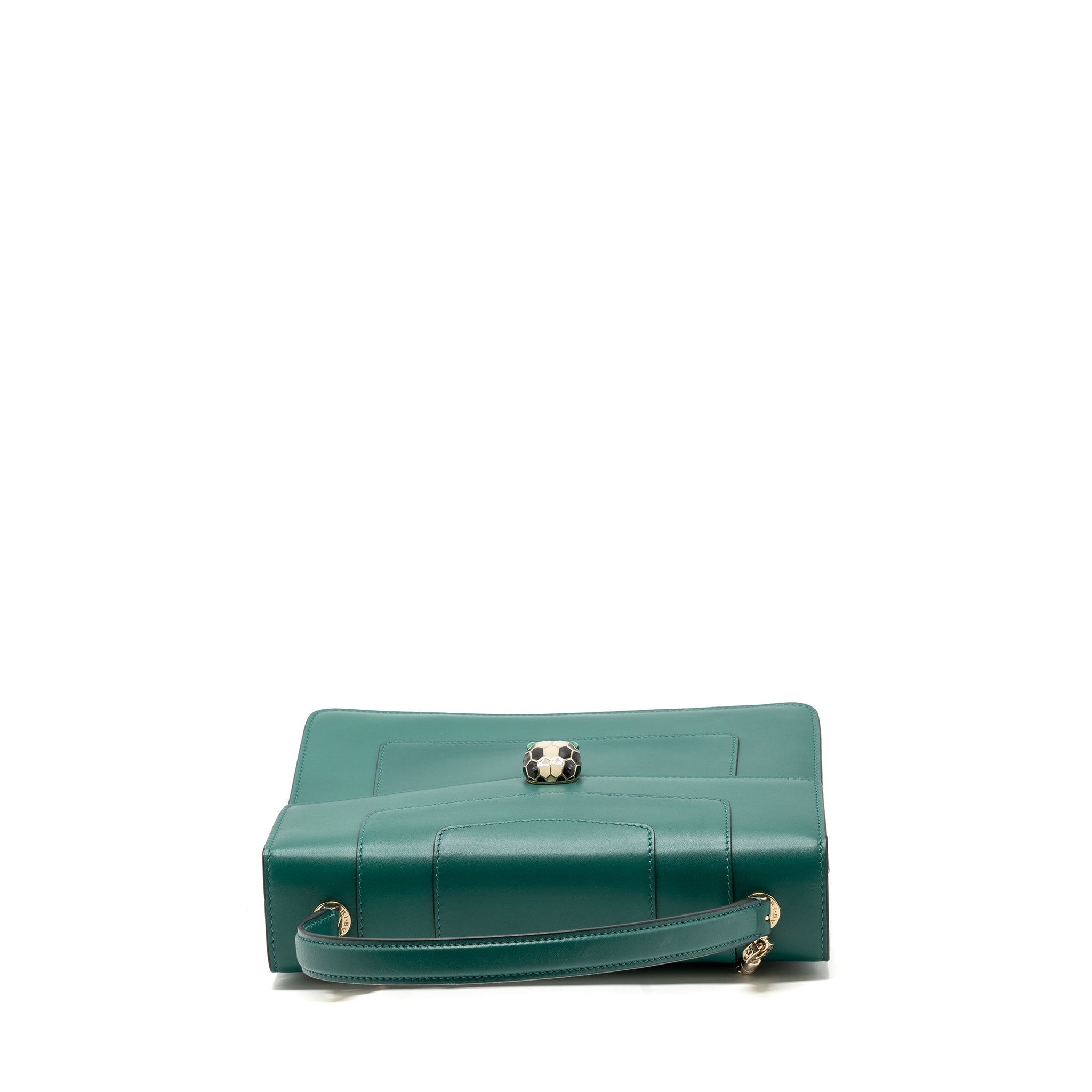 BVLGARI TOP HANDLE SERPENTI BAG CALFSKIN GREEN LGHW