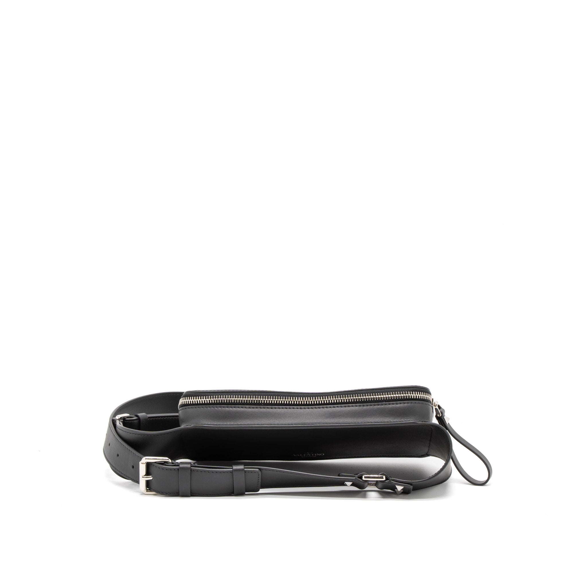VALENTINO VLTN PRINT BELT BAG CALFSKIN BLACK/RED SHW