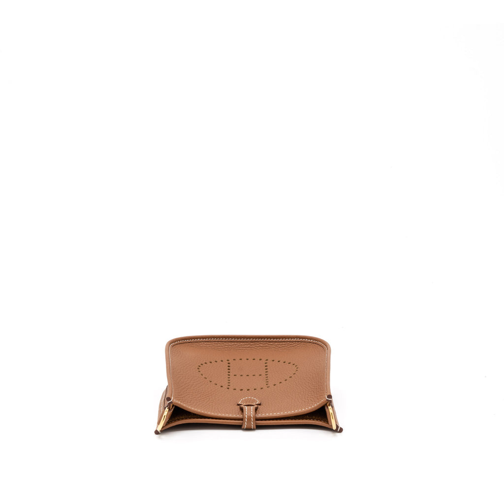 HERMES MINI EVELYN CLEMENCE GOLD GHW