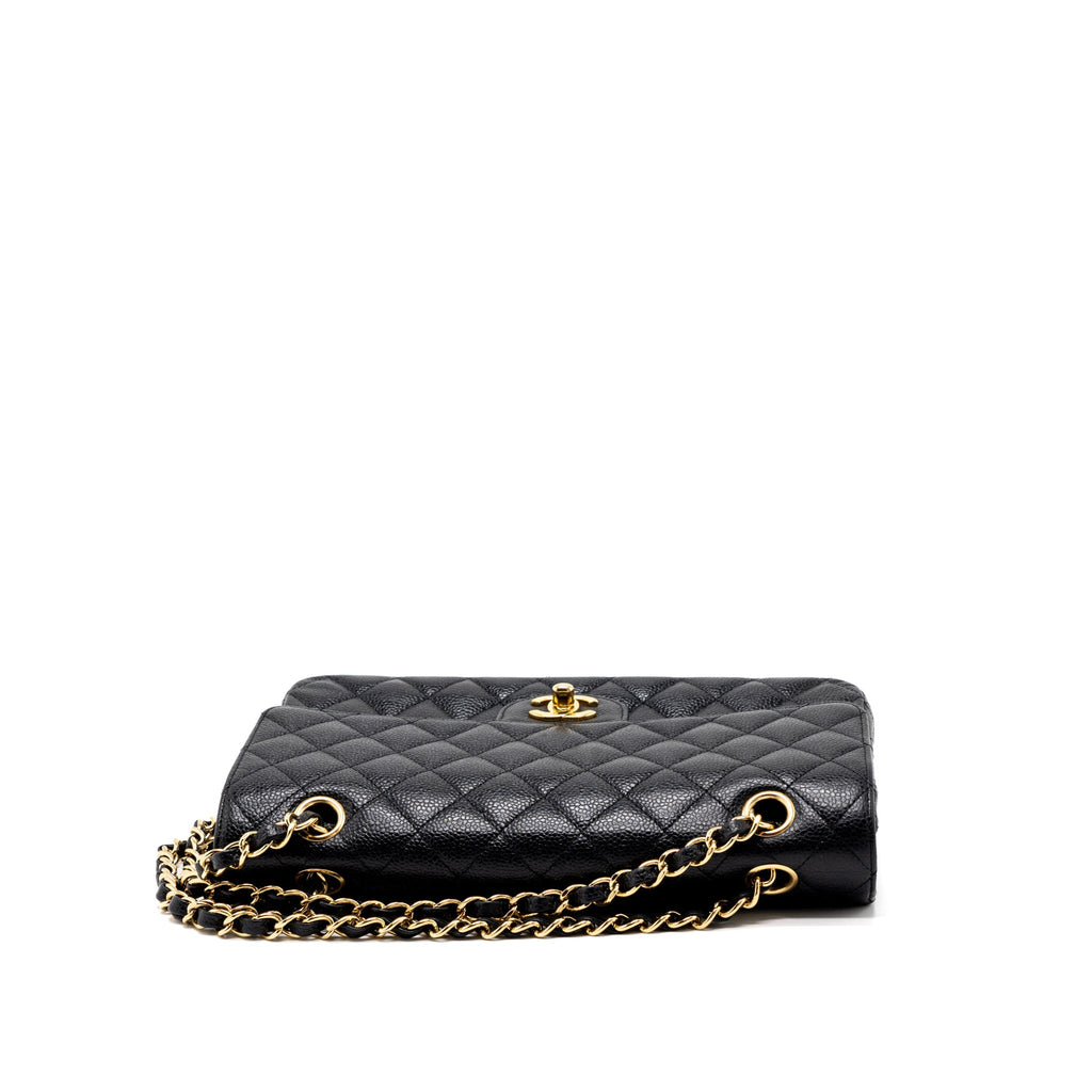 CHANEL MEDIUM CLASSIC DOUBLE FLAP BAG CAVIAR BLACK GHW