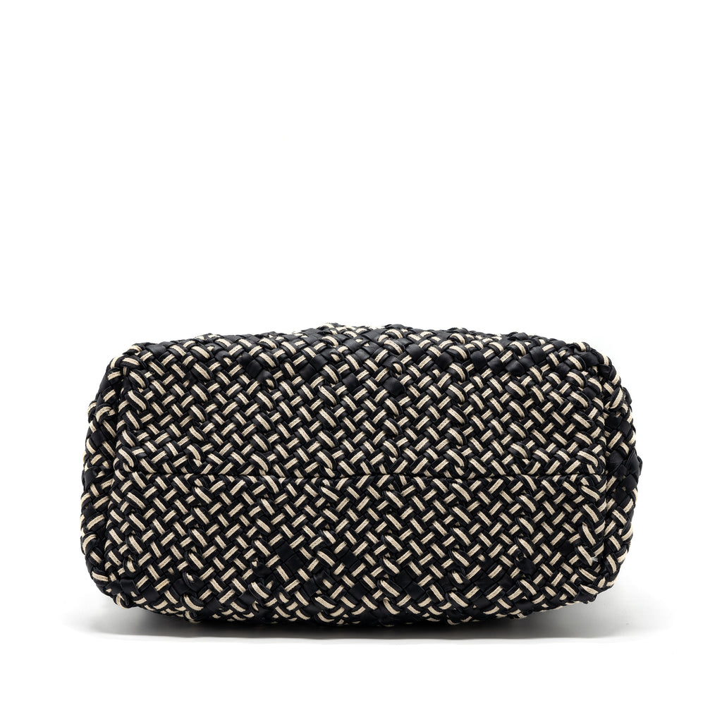 BOTTEGA VENETA TOTE BAG LEATHER DARK BLUE MULTICOLOUR BLACK HARDWARE