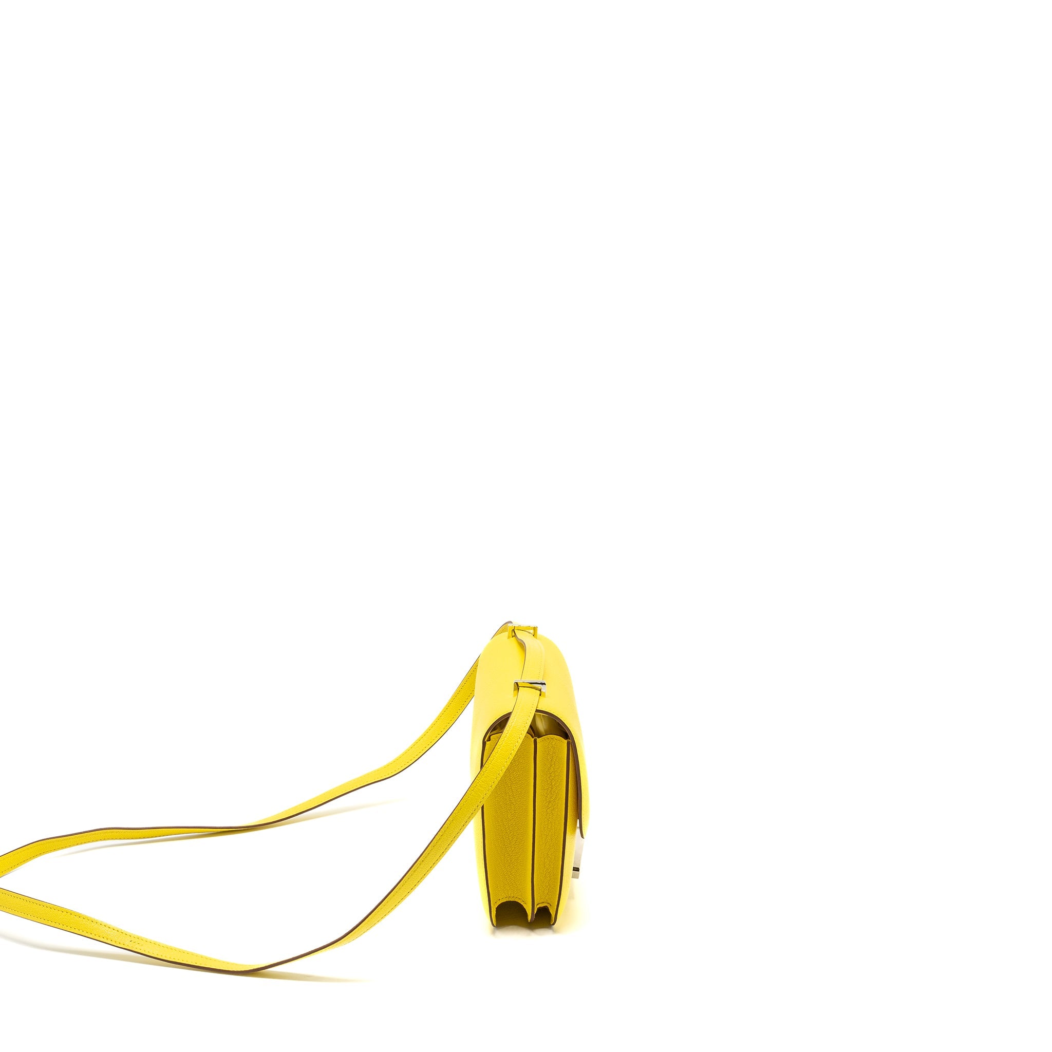 HERMES MINI CONSTANCE CHEVRE MYSORE JAUNE CITRON SHW