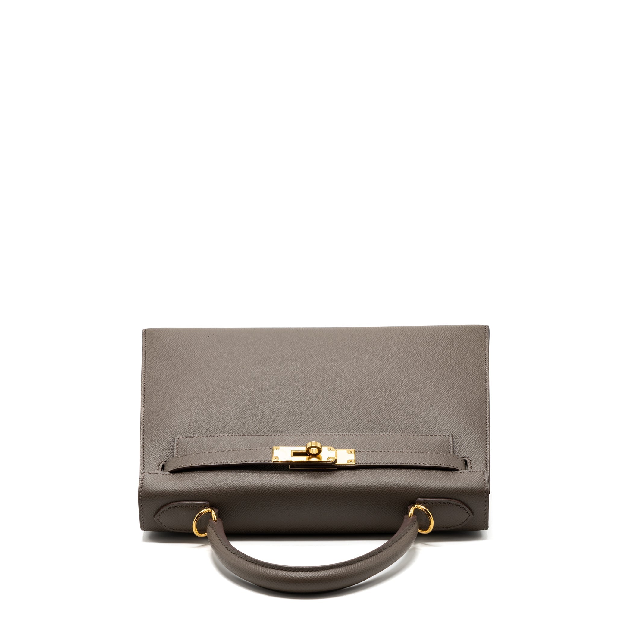 HERMES KELLY28 SELLIER EPSOM GRIS ETAIN GHW