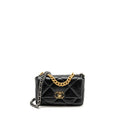 CHANEL SMALL 19 BAG LAMBSKIN BLACK MULTICOLOUR HARDWARE (MICROCHIP)