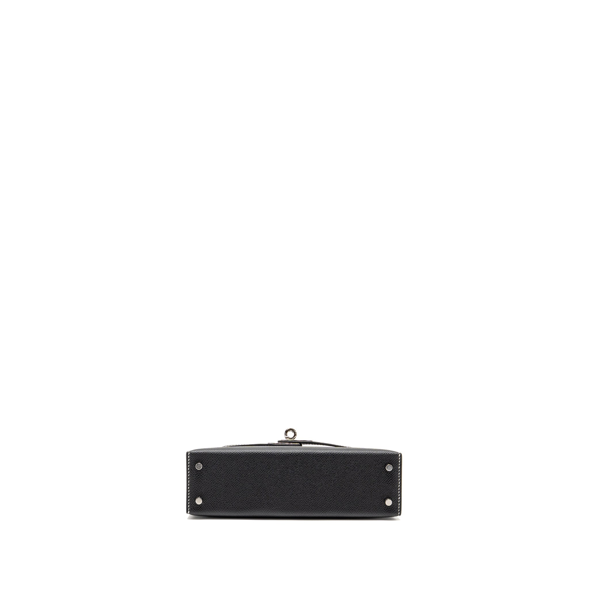 HERMES MINI KELLY II SPECIAL ORDER EPSOM BLACK/LIME SHW