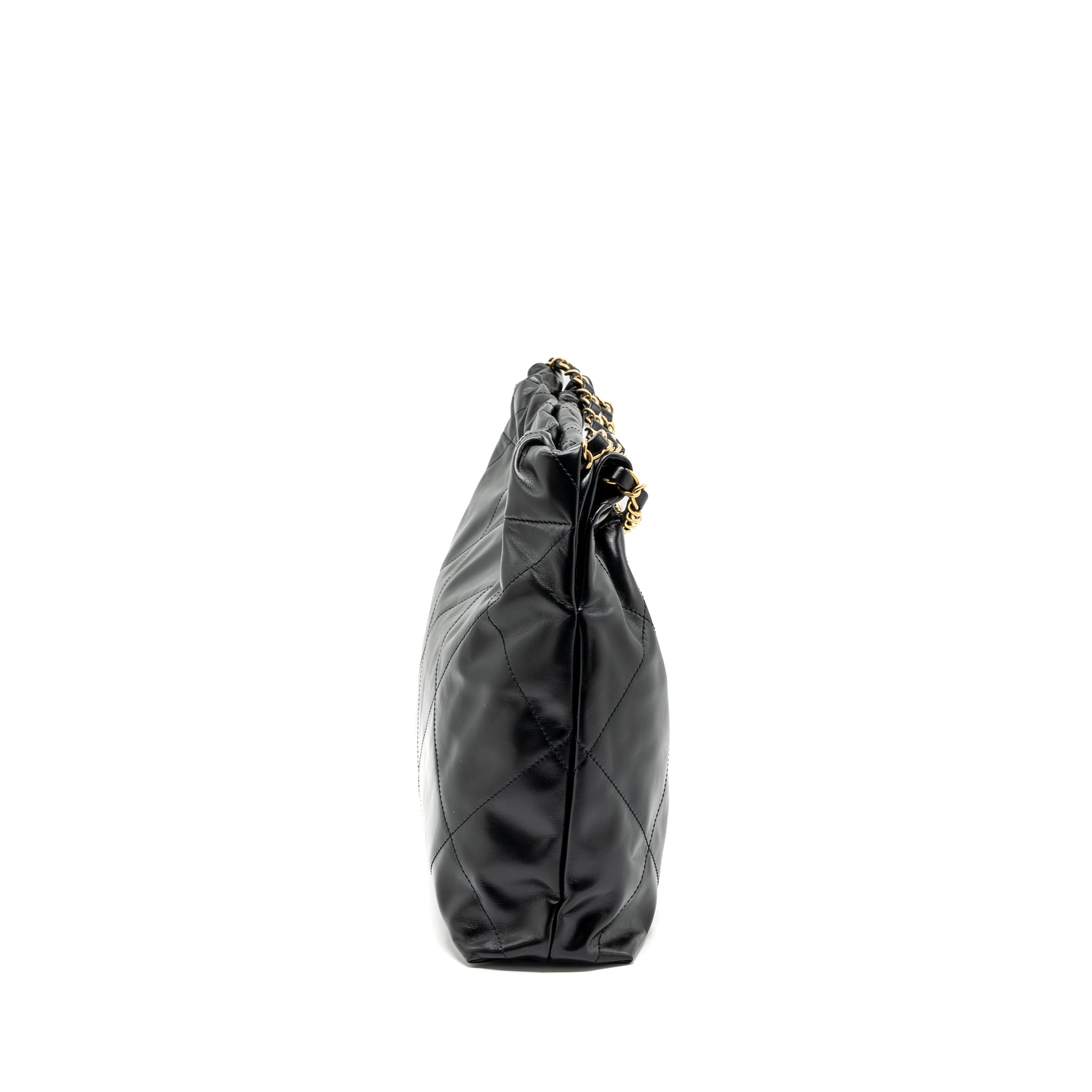CHANEL 24C 22 BAG CALFSKIN BLACK GHW (MICROCHIP)
