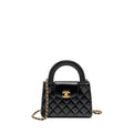 CHANEL MINI KELLY SHOPPING TOTE BAG CALFSKIN BLACK GHW (MICROCHIP)