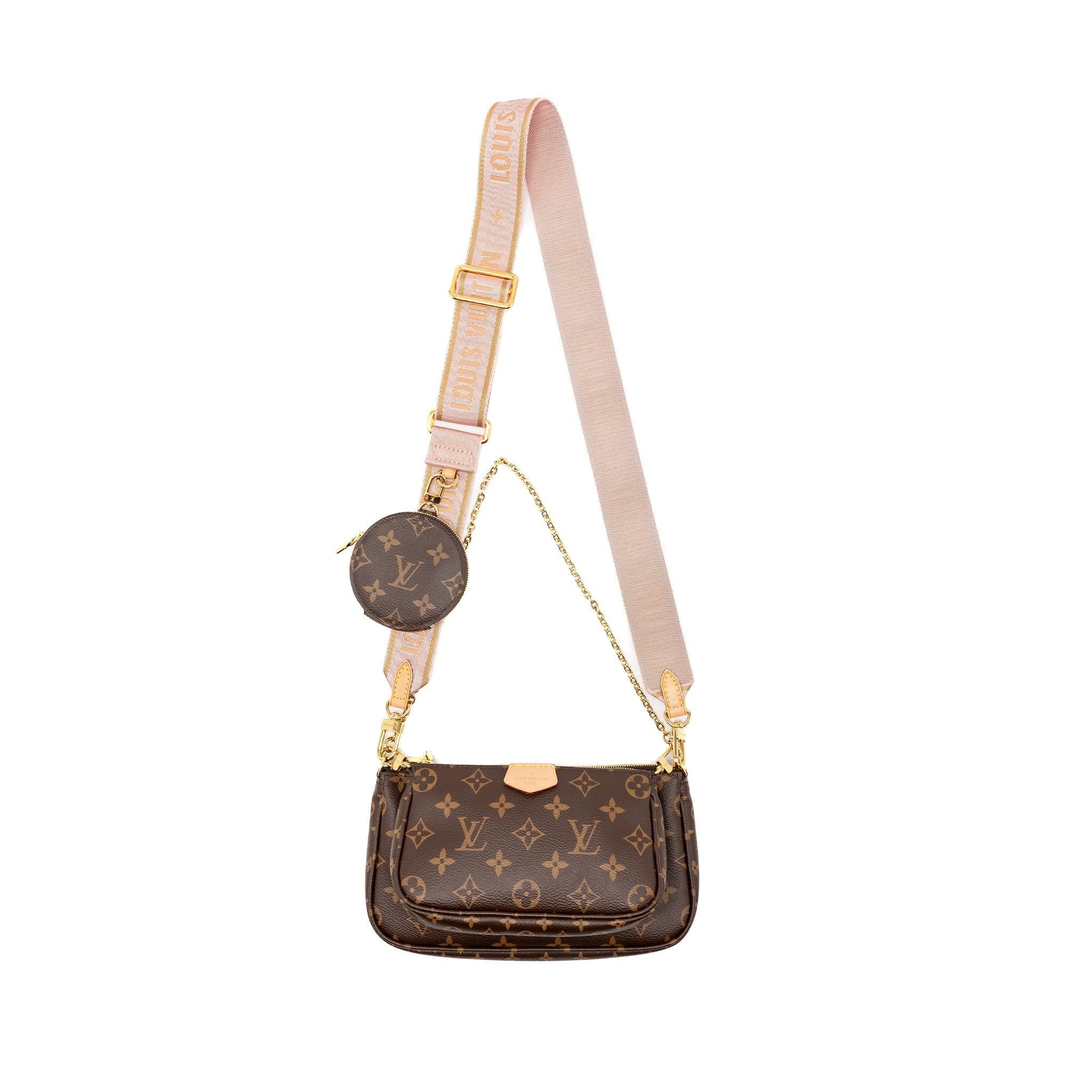 LOUIS VUITTON MULTI POCHETTE MONOGRAM CANVAS ROSE CLAIR GHW