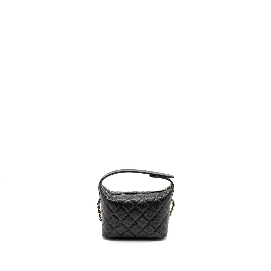 CHANEL 25C QUILTED HOBO BAG CAVIAR BLACK LGHW (MICROCHIP)