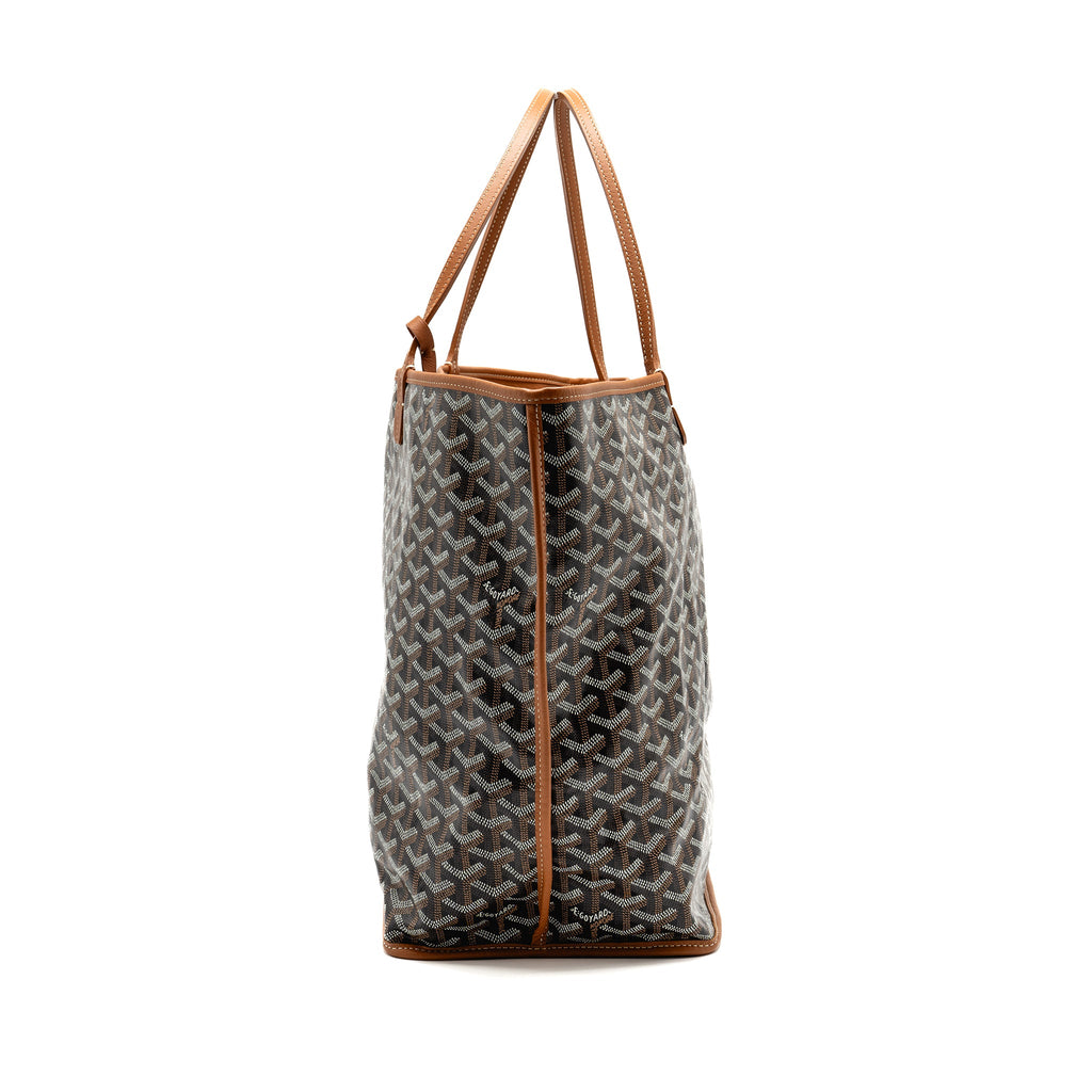 GOYARD ANJOU GM TOTE BAG GOYARDINE CANVAS BROWN/BLACK SHW