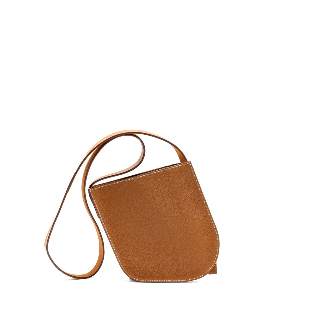HERMES PERSPECTIVE CAVALIERE 21 BAG TOGO/VACHE HUNTER GOLD/FAUVE SHW