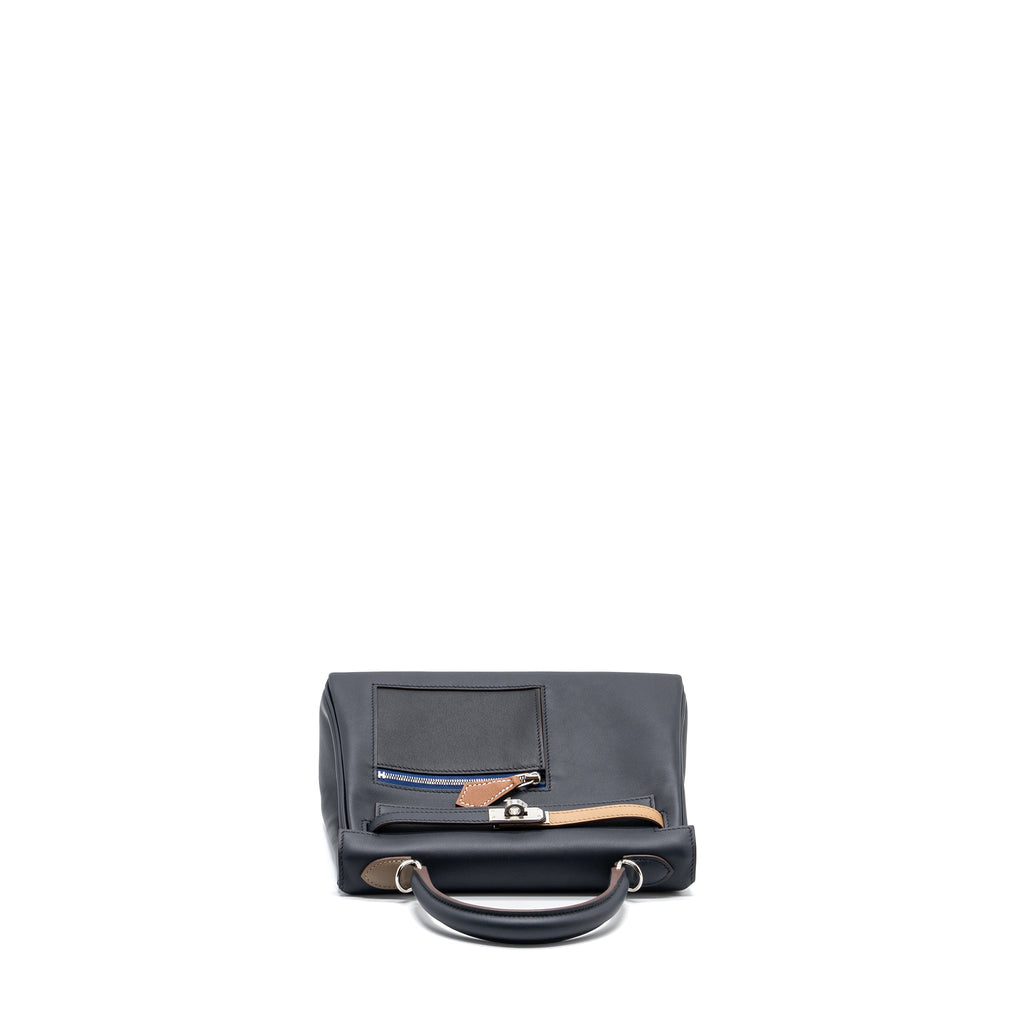 HERMES KELLY COLORMATIC SWIFT BLUE NUIT/CHAI/ETOUPE/GOLD/BLACK SHW