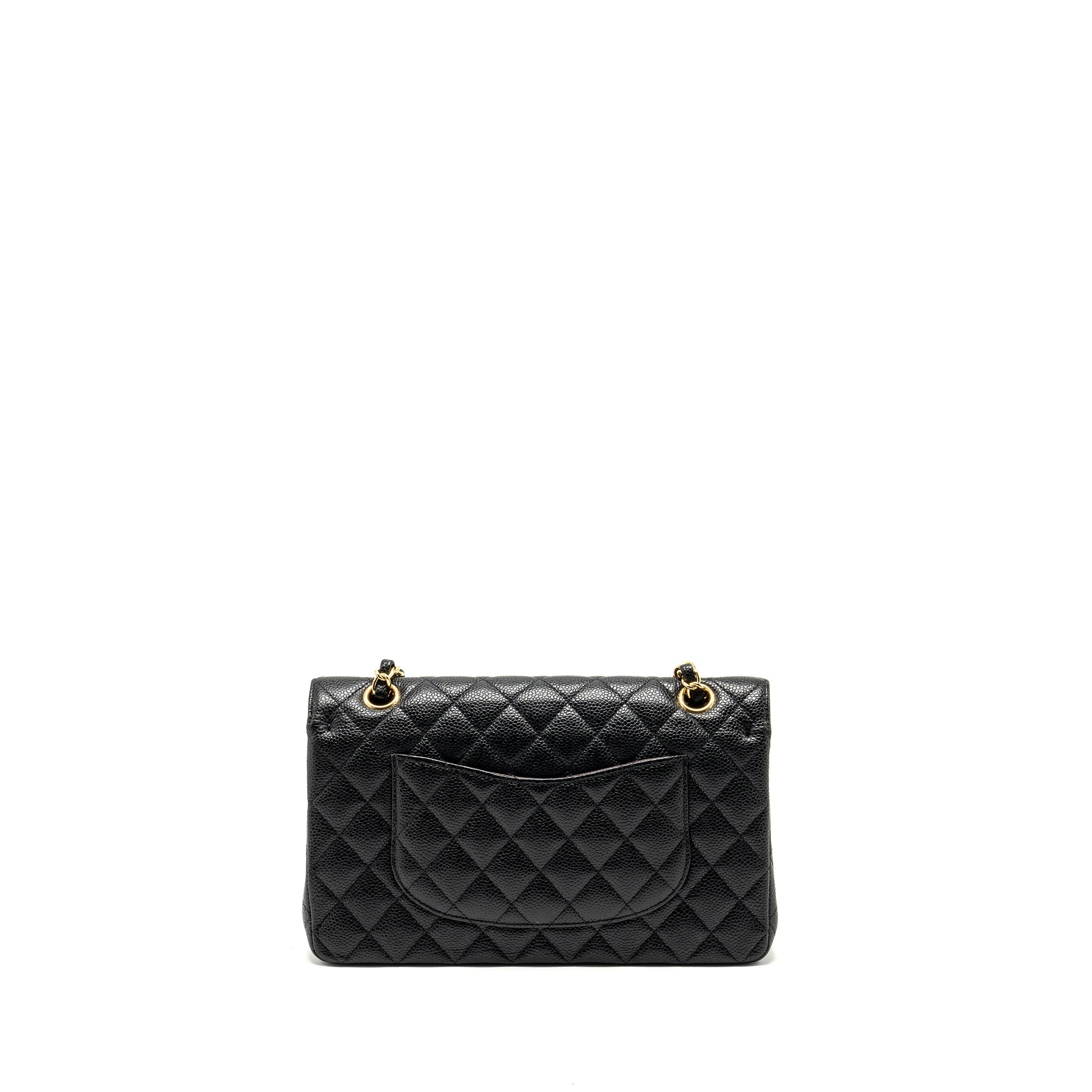 CHANEL MEDIUM CLASSIC DOUBLE FLAP BAG CAVIAR BLACK GHW