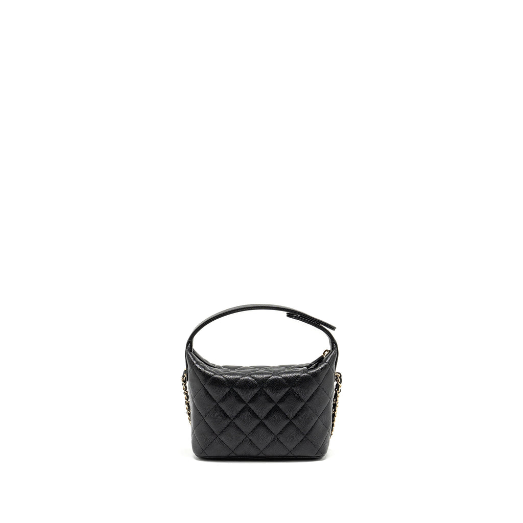 CHANEL 25C QUILTED HOBO BAG CAVIAR BLACK GHW (MICROCHIP)