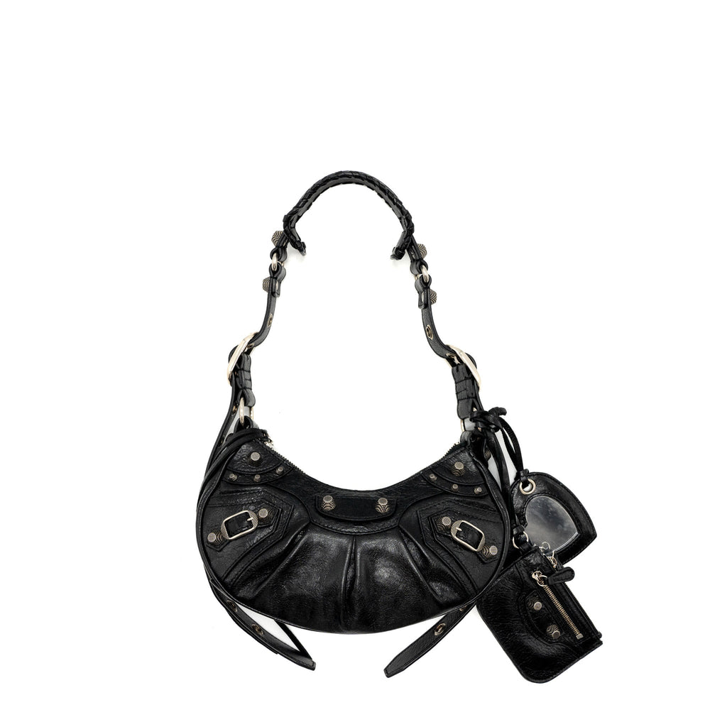 BALENCIAGA LE CARBO XS SHOULDER BAG LAMBSKIN BLACK SHW