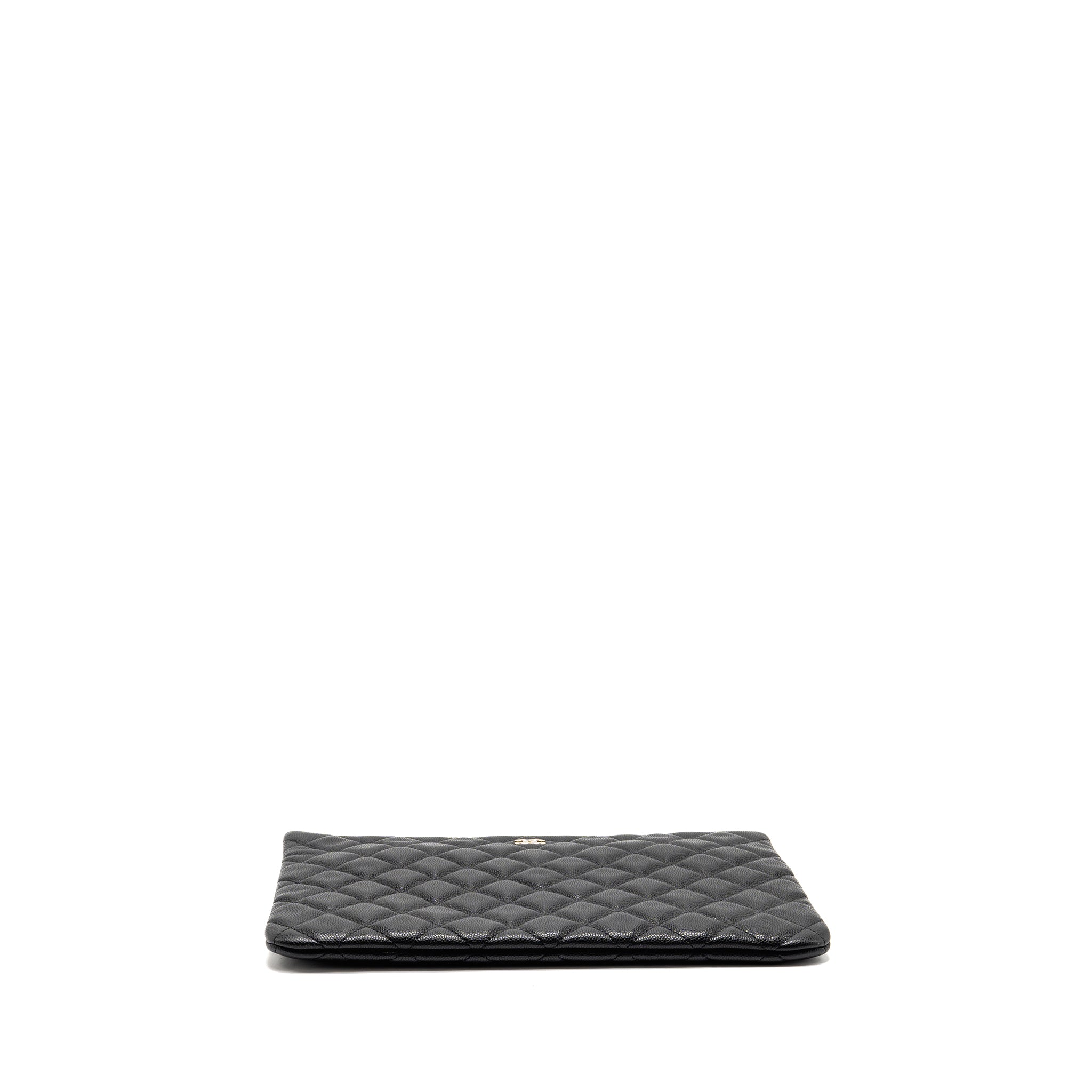 CHANEL CLASSIC O-CASE POUCH/CLUTCH CAVIAR BLACK GHW