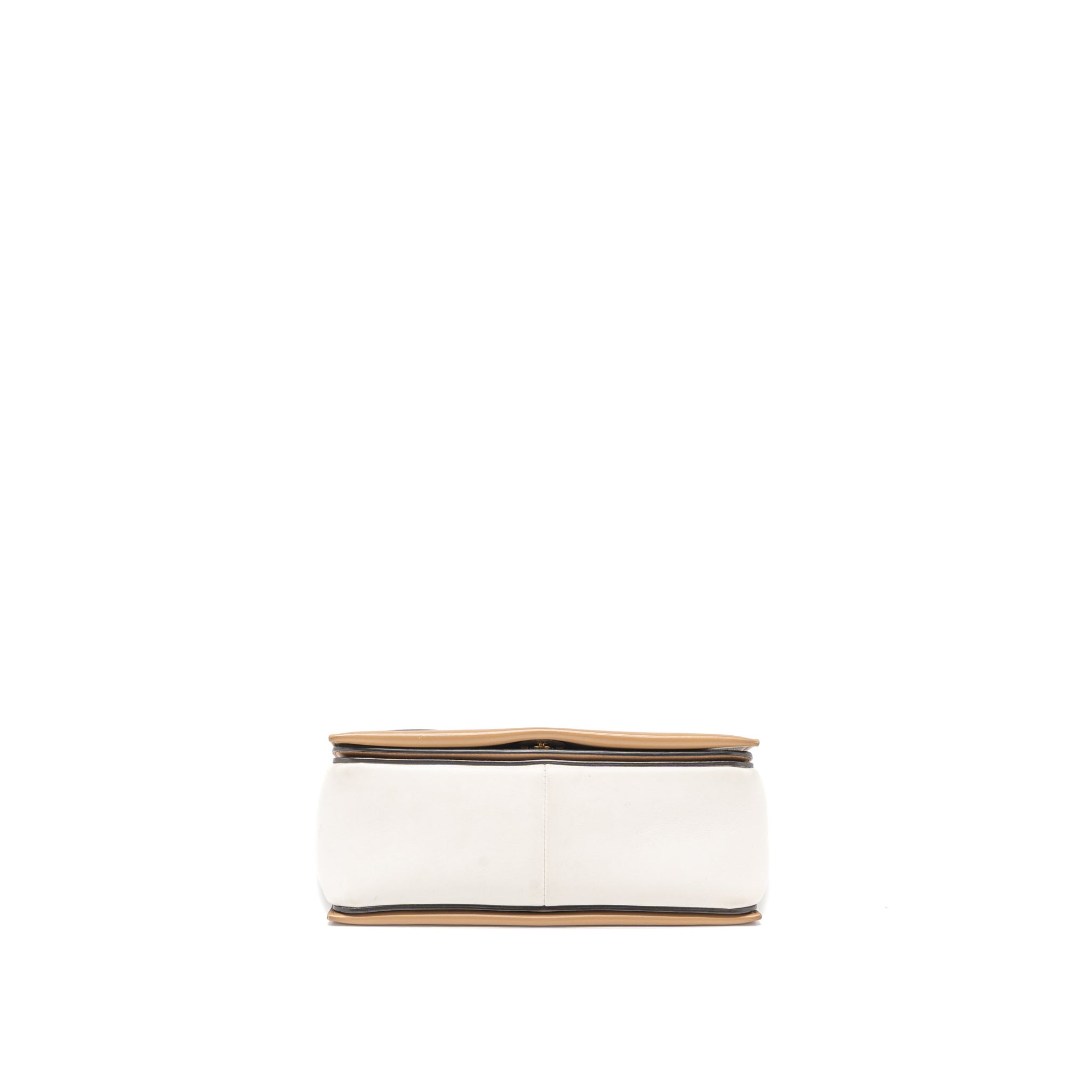 CELINE FRAME BAG CALFSKIN CREAM/BROWN BRUSHED GHW
